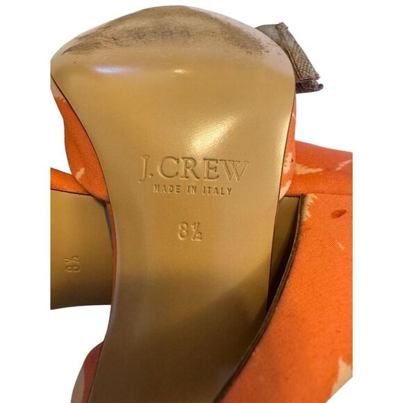 J. Crew Women's Pink Peep Toe Heels with Tan Bow Size 8.5 - Picture 8 of 9